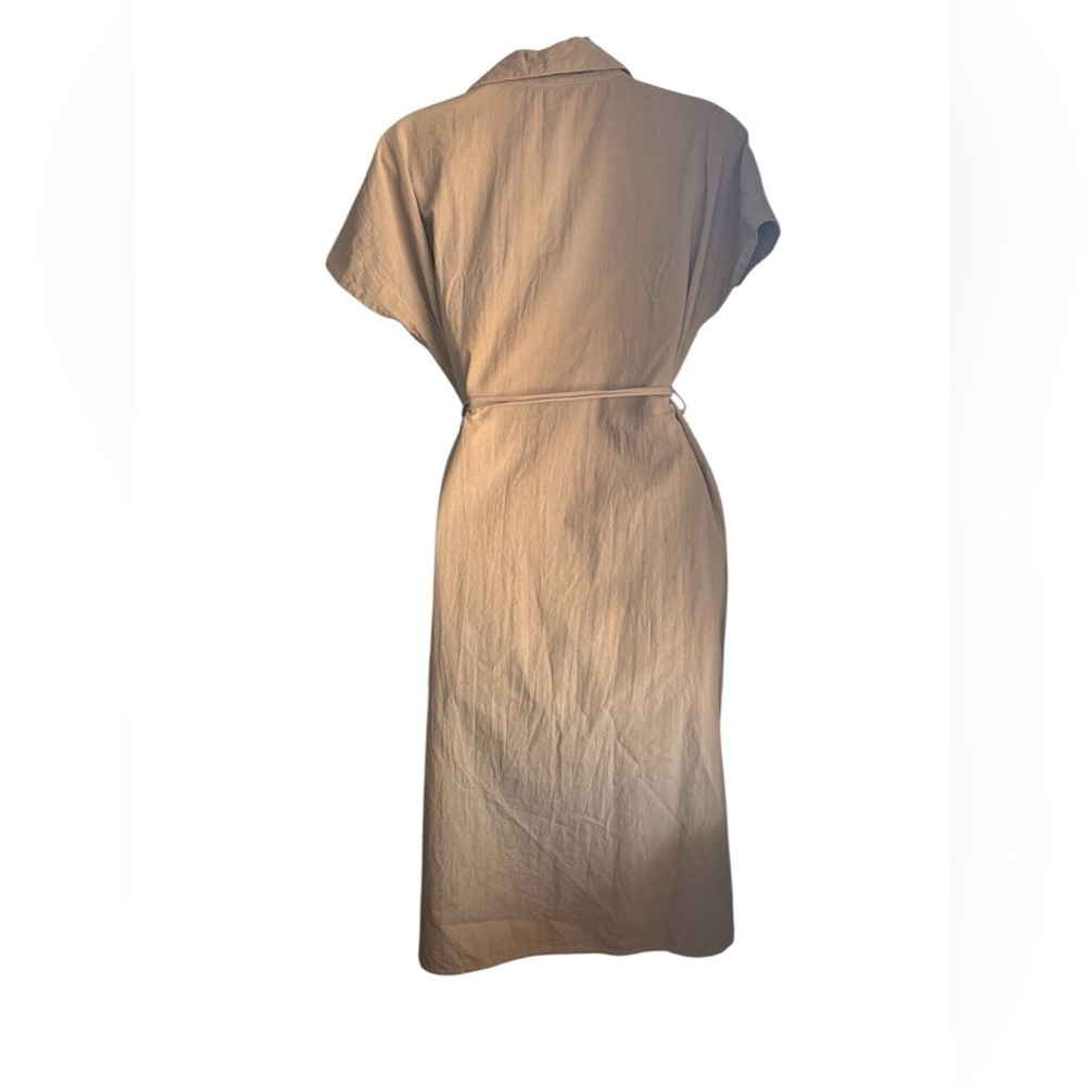 Zanzea collection women’s chocolate brown midi tunic dress button down sz M used - Picture 5 of 12